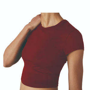 Top corto informal personalizable de alta calidad, camisetas para mujer, camiseta de gimnasio de algodón de manga corta, camisetas de moda para mujer 2026 - Product Image 3