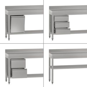 Commercial <b>Stainless</b> <b>Steel</b> <b>Table</b> with Upstand ECO - 2000x600mm - with Undershelf - with Rear Upstand - with Cross Bracing - Product Image 6