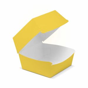 Boîtes à hamburgers personnalisées Mod. Papier d'art OSTRICA 12x12x11 cm - Laminage brillant ou mat, gaufrage - Product Image 2