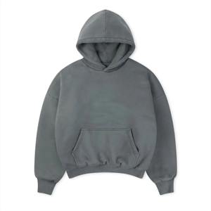 2023 Thermal Pullover <b>Hoodie</b> 100% Cotton Custom Logo Wholesale Solid Pattern <b>Plain</b> Dyed for Winter - Product Image 6