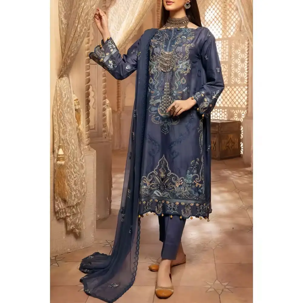 بدلة سراويل نسائية جميلة قطنية جاهزة الصنع تصميمات مختلفة أزياء سراويل kameez مع تصميم طباعة مختلف