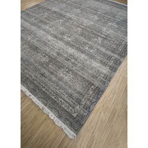 Tapis en laine afghane noué à la main gris et noir Viscaya, motif médaillon, 9x12, tapis de salon pour adolescents, pour la décoration de la maison - Product Image 2