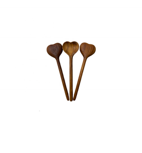 Cuchara de madera de corazón natural/cubiertos de bambú cuchara y tenedor uso para utensilios de cocina sopa té vajilla de fabricación - Product Image 2
