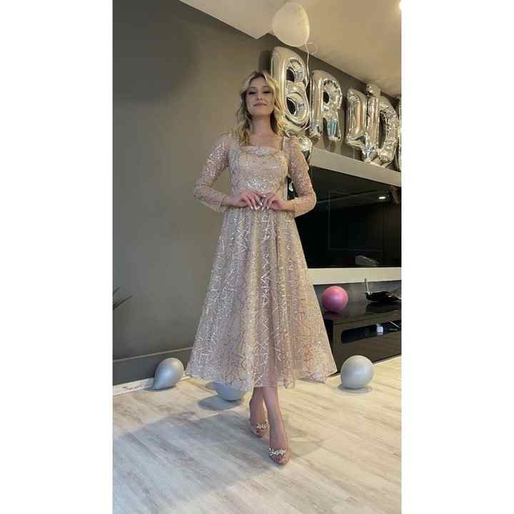 Long Tulle Sleeves Square Collar Glitter Printed Midi Evening Dress Ht8354 8354