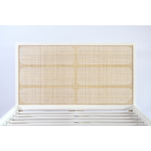 Camas modernas de madera para muebles de dormitorio Diseño minimalista Cama king size con cabecero de ratán Camas de madera maciza - Product Image 6