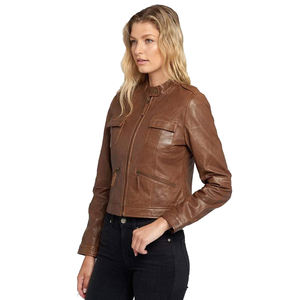 Premium <b>Women's</b> Winter Jacket Breathable Comfortable Sheep Fur Cotton PU Solid Flannel Fabric Knitted Customizable Hot Selling - Product Image 2