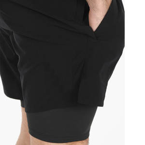 Wholesale Customized Men Double <b>Layer</b> Mesh Workout Shorts Quick Dry And Lightweight Men Double <b>Layer</b> Shorts - Product Image 5