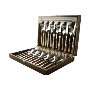 Juego de cubiertos de cuchara de diseño Premium, cubiertos de acero espejado, juego de cubiertos para servir alimentos con embalaje de caja de regalo a precio mayorista - Product Image 2