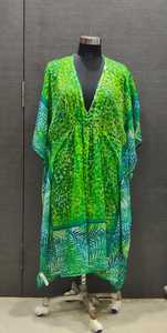 Albornoz Midi Floral de poliéster 100% para mujer, vestido inspirado en Kimono Salwar Kameez, ropa India pakistaní para primavera y verano - Product Image 2