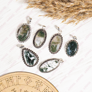 Pendentif Cabochon en Agate Mousse Tendance en Gros – Cristaux de Guérison Premium pour la Méditation, Bijoux et Tenues de Soirée à Prix de Gros - Product Image 4