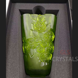 Jarrón de Pivoines Artesanal, Escultura de Vidrio Desencerado Antiguo con Logotipo Personalizado, Embalaje en Caja de Regalo para Decoración del Hogar - Product Image 2