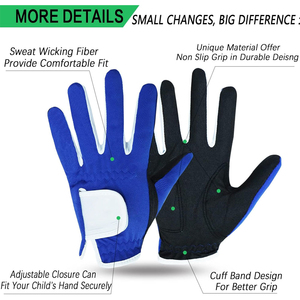 Gants de golf bleus pour femmes Gants en cuir Pu pour la main gauche et la main droite avec un design respirant Meilleure vente - Product Image 5