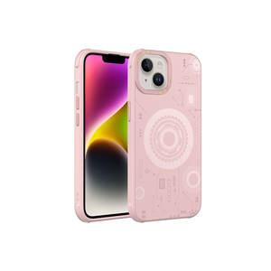 Funda Protectora con Patrón Compatible con Carga Inalámbrica SAFA para iPhone 14 Plus, Color Oro Rosa, Silicona Antihuellas, 14pro - Product Image 1