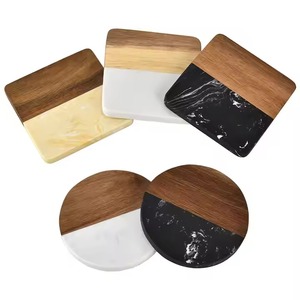 Posavasos de alta calidad en madera y resina para decoración de mesa de cocina hecho a mano bar bebida base bandeja de té uso diario moderno - Product Image 5