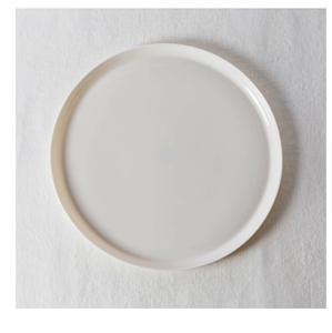 Assiettes en céramique blanches ternes de 7 pouces faites à la main bols ustensiles de cuisine et vaisselle plaqués brillants - Product Image 1