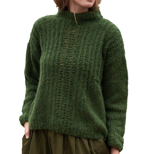 Suéter sólido de mezcla de lana Premium para mujer, aspecto elegante antiarrugas para reuniones de negocios, ropa informal, moda de invierno diaria - Product Image 2