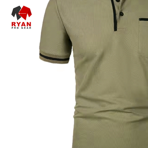 เสื้อโปโล RYAN PRO GEAR แบบสั่งทำพิเศษสำหรับผู้ชาย โลโก้ด้านหน้า ผ้าถักโพลีเอสเตอร์/คอตตอน ป้องกันรอยยับ แขนสั้น - Product Image 4