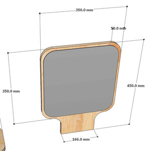 Desktop Single-Sided <b>Foldable</b> Makeup <b>Mirror</b> GNG011-ABS Finish 1x Magnification Black - Product Image 3