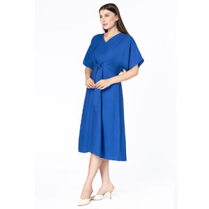 El último traje de moda personalizado hecho a medida ropa de mujer OEM ODM vestido de mujer fluido con correa en la cintura en la fabricación al por mayor - Product Image 1