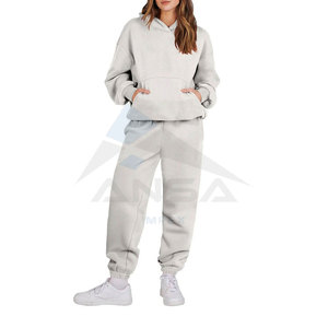 Ensemble de survêtement unisexe personnalisé pour l'hiver, imprimé, sweat-shirt, pantalon de jogging, survêtement pour femme, ensemble de sweat-shirt, 100% coton léger - Product Image 1