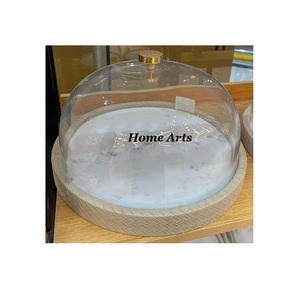 Latest Design Wooden <b>Cake</b> <b>Server</b> With Acrylic Lid Highest Quality Round Shape Snacks Dates <b>Server</b> With Lid - Product Image 4