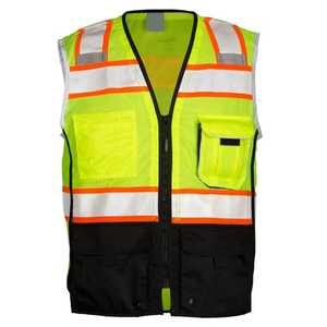 Gilet de construction haute visibilité pour hommes et femmes avec fermeture à glissière, bouton de décoration pour garde de sécurité, travailleur de la circulation, hiver - Product Image 4