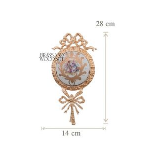 Elegant golden brass vintage <b>decorative</b> wall hanging frame set with floral artwork ornate classic design luxury <b>home</b> <b>decor</b> - Product Image 5