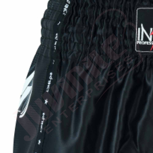 กางเกงมวยไทยขาสั้นสีดำกางเกงกีฬากางเกงมวยผ้าโพลีเอสเตอร์เอวยางยืดล่าสุดสำหรับฝึกชกมวยและ MMA - Product Image 3