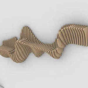 Étagère murale flottante ondulée en bois Art Déco faite à la main personnalisable pour la décoration intérieure moderne, occasions d'anniversaire, meilleur prix - Product Image 1