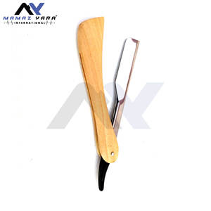 Navaja de afeitar de una sola hoja con mango de madera marrón, herramienta clásica tradicional para afeitado en húmedo, para el cuidado personal masculino, de borde recto, calidad de barbero, duradera - Product Image 5