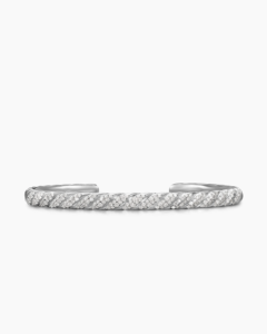 Solid 925 Sterling Silver Plated Jewelry Sculpted Cable <b>Cuff</b> <b>Bracelet</b> for Unisex <b>Fashion</b> Jewelry With Diamond <b>Bracelet</b> - Product Image 2