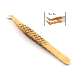 Pinzas de extensión de pestañas con agarre de diamante pulido con punta de acabado de arena, pinzas japonesas de acero inoxidable con etiqueta privada - Product Image 5