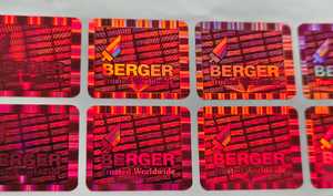 สติกเกอร์โฮโลแกรมสีแดงแบบกำหนดเอง - สติกเกอร์โฮโลแกรมฉลากดิจิทัลเทคสำหรับฉลากบรรจุภัณฑ์และการป้องกันแบรนด์ รุ่น P21 - Product Image 2