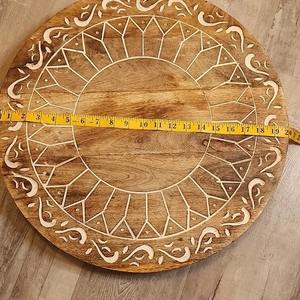 Acacia <b>Wood</b> Lazy Susan Turntable Organizer Customized Logo Modern Design <b>Shaped</b> Serving Platters Snack Dishes for Home Wedding - Product Image 3