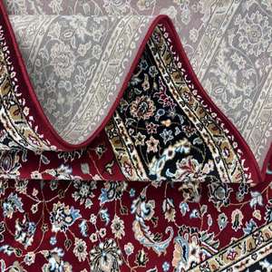 Alfombra de Lana de Alta Calidad Hecha a Máquina, Diseño Floral Mughal Ecológico, Color Rojo, para Sala de Estar - Product Image 3