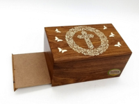 Boîte de collection de souvenirs en bois de shisham pour adultes / Design latin et papillon / Idéale pour les cimetières