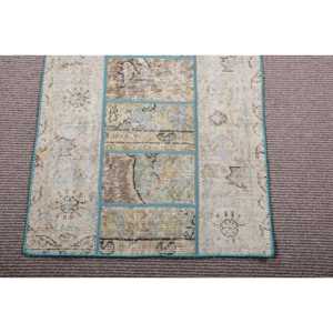 Alfombra Turca, Alfombra de Pasillo de 2,3x8 pies, Alfombra Vintage de Lana Sólida Gris - Product Image 5