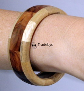 Juego de brazaletes de madera ecológica para tiendas de regalos boutique minoristas embalaje sostenible joyería de madera hecha a mano mujeres niñas por Tradebyd - Product Image 2