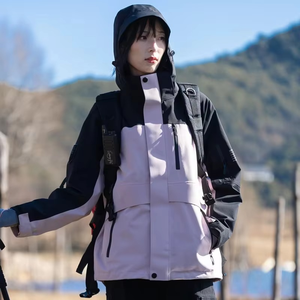 แจ็กเก็ตกันน้ำสำหรับผู้หญิงเสื้อแจ็คเก็ตมีซิปแขนยาวสำหรับเดินป่าโพลีเอสเตอร์ออกแบบได้ตามต้องการสำหรับ2025 - Product Image 1