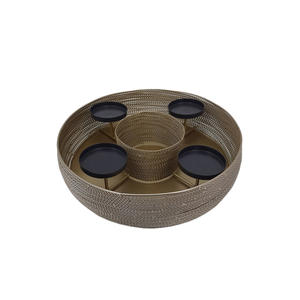 Portavelas de Metal de diseño de lujo, acabado marrón para el hogar, iluminación de mesa de Navidad, decoración hecha a mano, personalizada a granel - Product Image 6