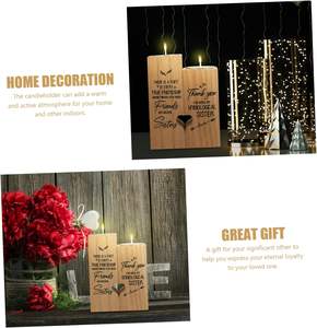 2Pcs Heart-Shaped Decoration <b>Candlestick</b> <b>Wooden</b> Candle Holders Taper Candle Holders Wood Trim Wood Taper <b>Candlestick</b> Valentines - Product Image 2