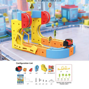Set de Tren Eléctrico DIY, Pista de Carreras con Tren y Señales de Tráfico, Pista de Carreras Magnética - Product Image 2