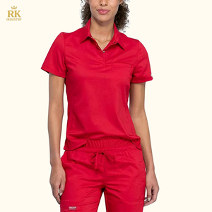 Nuevos Estilos de Uniformes Médicos Elásticos para Mujer, Conjuntos de Uniformes Médicos con Bolsillo con Cremallera, Uniformes Médicos de Manga Corta para Hospital - Product Image 3