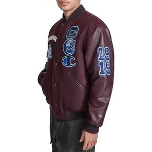 Chaqueta de cuero de alta calidad de lana Varsity para hombre, estilo de béisbol bordado personalizado, fabricante de tela de invierno de manga larga - Product Image 3