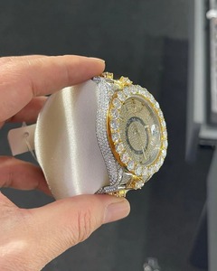カスタマイズロゴ高級ヒップホップメンズウォッチVVS Clarity Moissaniteダイヤモンド高品質アイスアンティークステンレススチール