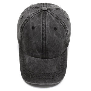 Casquettes en jean personnalisées de haute qualité avec logo personnalisé, lavées et vieillies, 100% coton, 6 panneaux, visière brodée, casquette de baseball de cowboy ancienne - Product Image 2