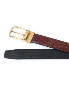 เข็มขัดแนวธุรกิจของผู้ชายคลาสสิกหนังวัวแท้ทรงตัวอักษร V สำหรับหัวเข็มขัดสีดำ - Product Image 6