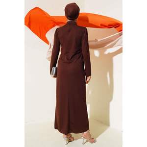 Robe plissée sur le devant Marron - Product Image 2