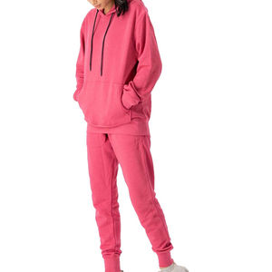 Hooded Women OEM Hat Pullover Knitted Casual <b>Hoodie</b> Woolen Women Cotton Polyester Sweat Pants Sweat Suits 2 Piece Tracksuits - Product Image 3