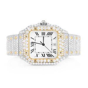 Montre en acier inoxydable sertie de diamants de quartz Moissanite de couleur D VVS - Product Image 3